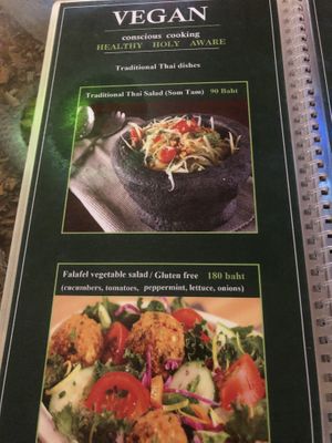 Menu  at Ashoka Vegan in Koh Phangan
