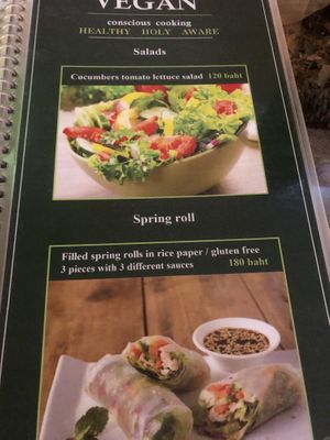 Menu  at Ashoka Vegan in Koh Phangan