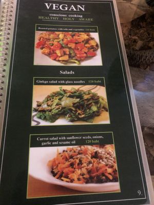 Menu  at Ashoka Vegan in Koh Phangan