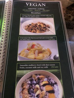 Menu  at Ashoka Vegan in Koh Phangan