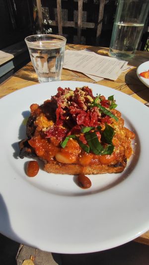 Vegan Tuscan beans on toast at The Fumbally in Dublin
