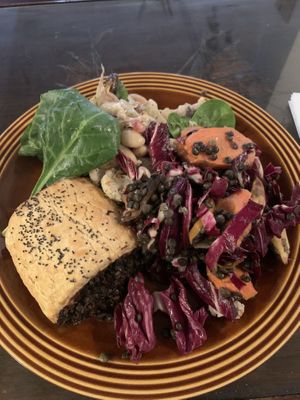 Lunch plate at Benk + Bo in East London