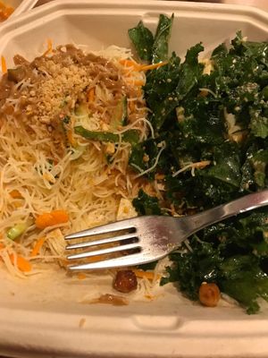 Thai salad and kale salad at Noväa Social Food in Cannes
