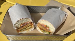 Bulgogi Tofu Sando - yum!!  at Root Down Kitchen in Bend