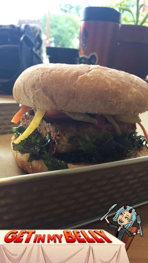 Sesame Dijon tempeh sammy 🤤 at Root Down Kitchen in Bend