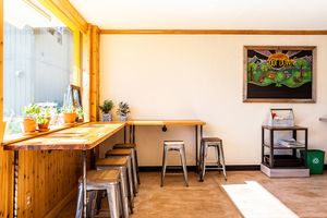 Eating bars at Root Down Kitchen in Bend