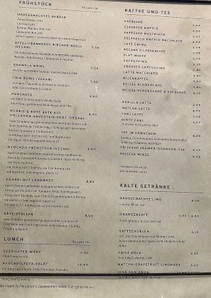 menu  at Mit Herz und Zucker in Hamburg