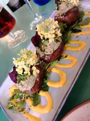 Marinated mushrooms at MIMO in Malaga