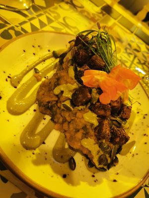 Lentils dahl and potato at MIMO in Malaga