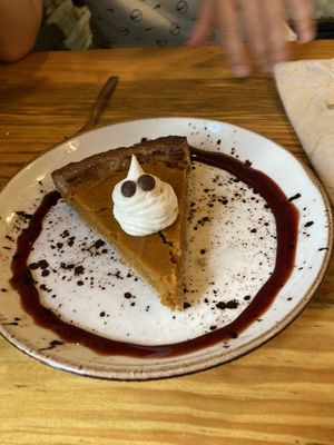 It was Halloween and this was a special pumpkin pie, it was fantastic ! at MIMO in Malaga