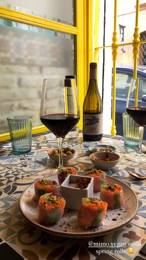 vegan wine and sushi   at MIMO in Malaga