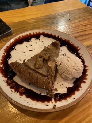 Pear tart with hazelnut ice cream  at MIMO in Malaga