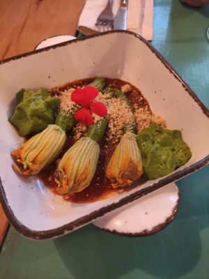 Courgette flowers starter at MIMO in Malaga