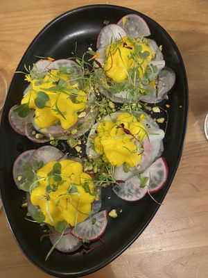 Kohlrabi raw-violi #Veganuary at MIMO in Malaga
