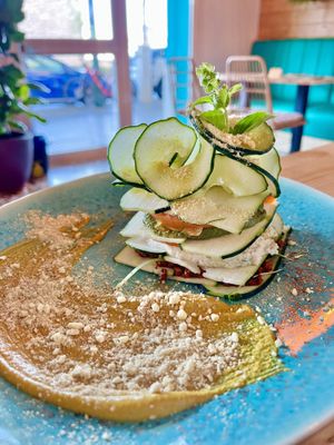 Raw lasagna! A bit difficult to eat with all the layers 😂  at MIMO in Malaga