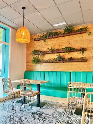 Good light from the windows - nice to sit it!    at MIMO in Malaga