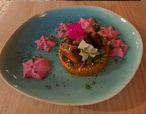 Barley pumpkin risotto   at MIMO in Malaga