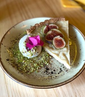 Vanilla tart with ice-cream  at MIMO in Malaga