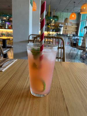 Pink lemonade as part of the daily menu  at MIMO in Malaga