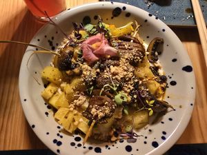 Potato and mushroom dish at MIMO in Malaga