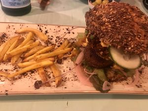 Pumpkin-bean burger at MIMO in Malaga