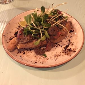 Sweet potato with aubergine and cilantro - amazing!! at MIMO in Malaga