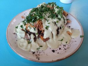 Stuffed baked sweet potato at MIMO in Malaga