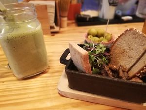 Mushroom starter.  My mouth waters just writing about it.   at MIMO in Malaga