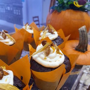 Chocolate pumpkin muffins  at Guilt Furrie Vegan in Doncaster