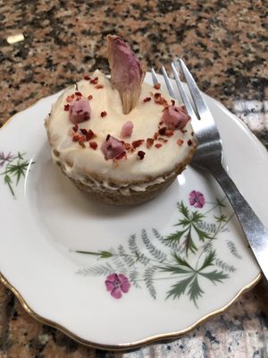 Desert! Loved all the retro crockery.  at Guilt Furrie Vegan in Doncaster