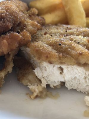 Close up of vegan fish at The Butchers Arms in Warrington