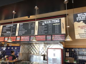 Menu board at Bandit Burrito in Johnston