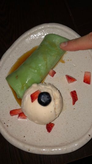 Coconut pancakes were delicious! at Suissi Vegan Kitchen  in Glasgow