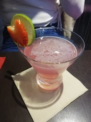 Lychee cocktail at Suissi Vegan Kitchen  in Glasgow