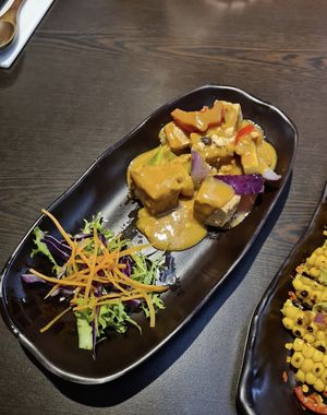 Satay tofu starter   at Suissi Vegan Kitchen  in Glasgow
