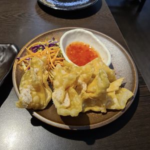 Won ton starter   at Suissi Vegan Kitchen  in Glasgow