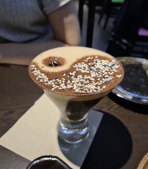 The best espresso sesame martini  at Suissi Vegan Kitchen  in Glasgow
