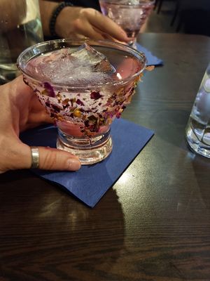 Sakura cocktails at Suissi Vegan Kitchen  in Glasgow