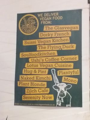 How fabulous is this? Vegan delivery service! at Suissi Vegan Kitchen  in Glasgow