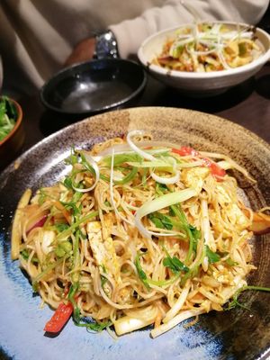 Singapore noodles at Suissi Vegan Kitchen  in Glasgow