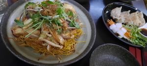 Crispy noodles at Suissi Vegan Kitchen  in Glasgow