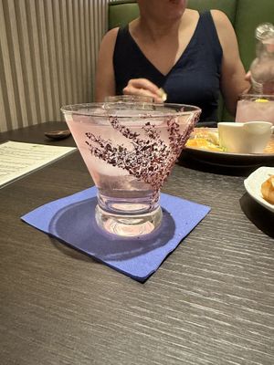 sakura fizz gin-based cocktail  at Suissi Vegan Kitchen  in Glasgow