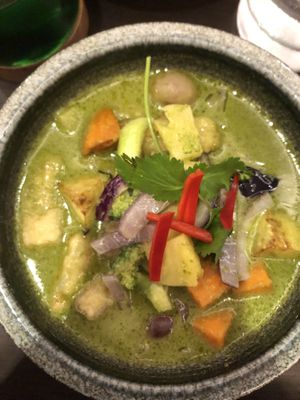 Green curry  at Suissi Vegan Kitchen  in Glasgow