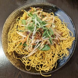 Cantonese Crispy Noodles at Suissi Vegan Kitchen  in Glasgow