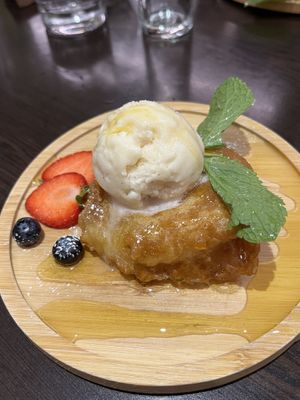 Pineapple fritter  at Suissi Vegan Kitchen  in Glasgow