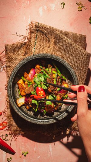 Rendang with Lion's Mane Mushrooms at Suissi Vegan Kitchen  in Glasgow