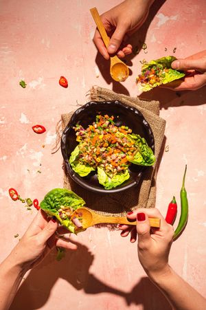 Gem Lettuce Wraps at Suissi Vegan Kitchen  in Glasgow