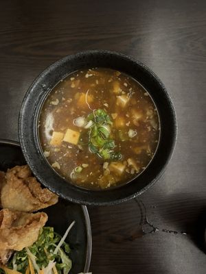 Hot and sour soup   at Suissi Vegan Kitchen  in Glasgow