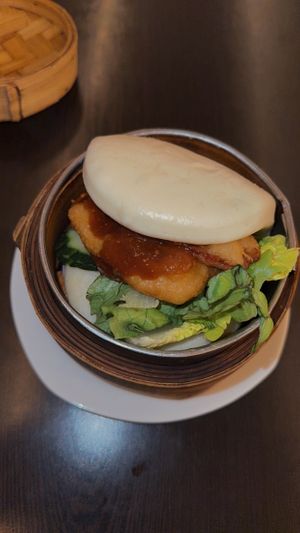 Tempeh bao bun  at Suissi Vegan Kitchen  in Glasgow