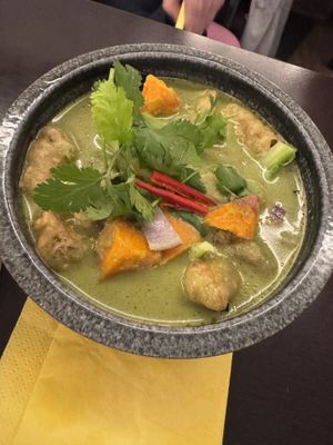 Thai green trumpet mushroom curry   at Suissi Vegan Kitchen  in Glasgow